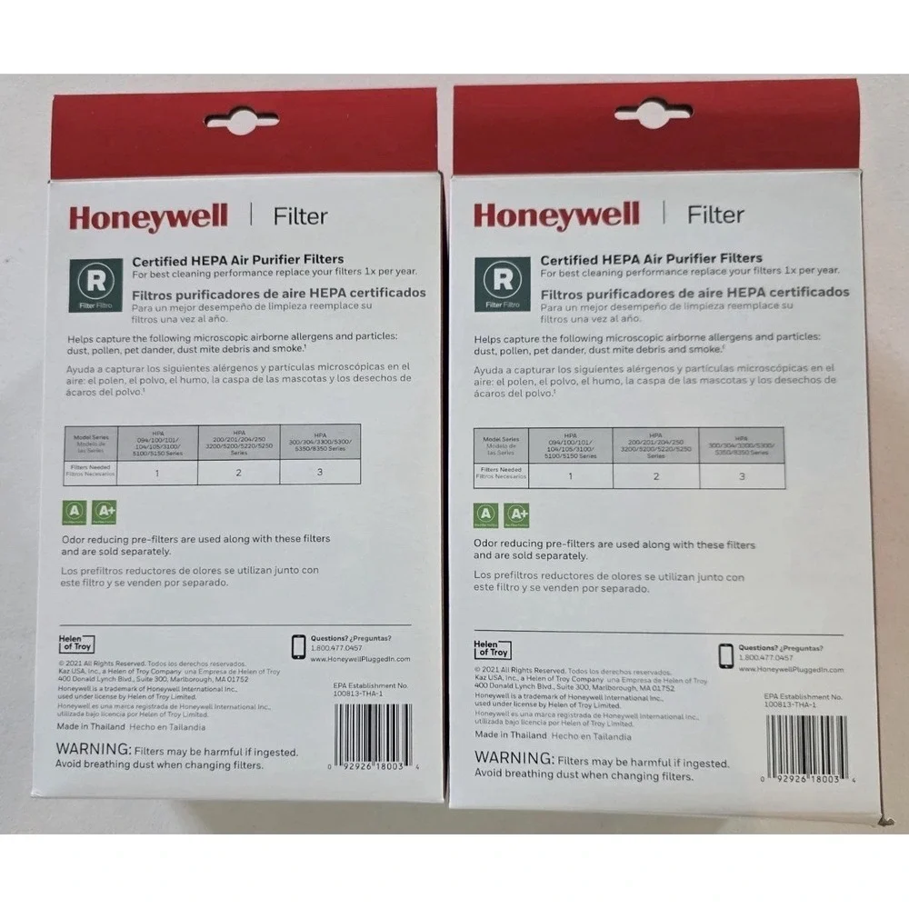 2 Boxes Of 3 Packs Honeywell HEPA Air Purifier R Filter HRFR3  New And Sealed